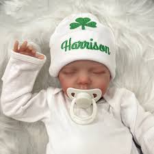 Personalized Baby Hat With Shamrock