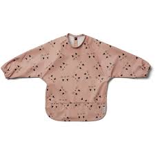 This Is The Perfect Baby Feeding Smock To Protect Your Little One S Clothes From Big Messes At Mealtime The Smock Bib Is Waterproof Has Sle Bib Bibs Pink Cat