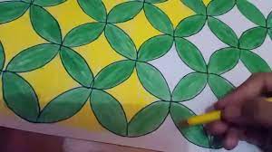 Siswa rumah batik menggambar pola (foto: Cara Menggambar Batik Kawung Dijamin Sangat Mudah Part 1 Youtube