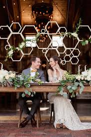 Honey Themed Farm To Table Kansas City Wedding Inspo Geometric Wedding Decor Geometric Wedding Kansas City Wedding