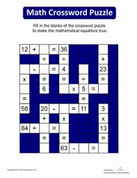 Crossword puzzles train memory, word skills, and logical reasoning. Math Crossword Worksheet Education Com