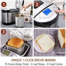 The best, easy, gluten free and foolproof recipes for your cuisinart bread. Buy Kitchenarm 29 In 1 Smart Bread Machine With Gluten Free Setting 2lb 1 5lb 1lb Bread Maker Machine With Homemade Cycle Stainless Steel Breadmaker With Recipes Whole Wheat Bread Making Machine Online In