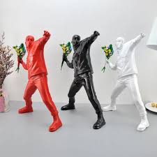 2021 Banksy Flower Bomber Resin Figurine England Street Art Throwing Flower Sculpture Statue Bomber Polystone Figure Collectible Art From Jon405 139 9 Dhgate Com Check out our banksy sculpture selection for the very best in unique or custom, handmade pieces from our art & collectibles shops. 2021 banksy flower bomber resin
