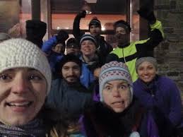 Toronto, ON group hikes in deep snow