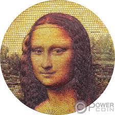 MONA LISA Da Vinci Great Micromosaic Passion 3 Oz Silver Coin 20$ Palau 2018