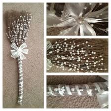 Some florists or wedding decorators can even sell or rent large latticework walls or candleholders that can be pew bows or ribbons can be used to decorate pews or other areas. Pin By Keana On Did It Love It Wedding Broom Low Cost Wedding Diy Wedding