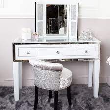 Maybe you would like to learn more about one of these? Madison White Glass Mirrored Trim Clear Top 3 Drawer Dressing Table Picture Perfect Home