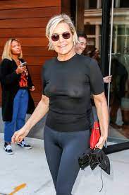 Braless Yolanda Hadid Exposes Her Nipples In See-Through Shirt