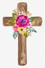 Download these amazing cliparts absolutely free and use these for creating your presentation, blog or website. Watercolor Cross Wooden Flowers Floral Jesus Watercolor Cross With Flowers Hd Png Download Vhv