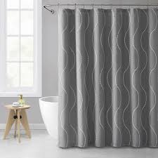 Black And Grey Shower Curtain Camilia Grey Shower Curtain In 2020 Gray Shower Curtains Gray Shower Curtain Bathroom Black Shower Curtains