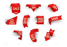 Bright Sale And Discount Web Ribbons Vector Graphics Design Bright Ribbon