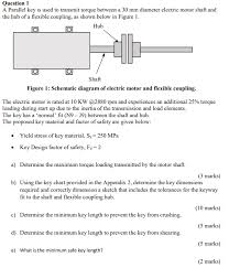 solved question 1 a parallel key is used to transmit torq