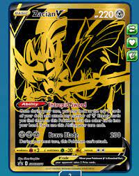 You'll also find 65 card sleeves featuring that set's star pokémon. Zacian V Black Gold Swsh076 Online Digital Card Pokemon Tcg Ptcgo Promo Ebay