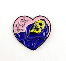 Skeletor Enamel Pin Live Laugh Love Heart Pin He Man Pin Funny Pin Nostalgic Ebay In 2021 Enamel Pin Funny Funny Pins Enamel Pins