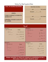 To get the pdf worksheet, simply push the button titled. Solving Two Step Equations Notes Worksheet