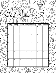 My favorite thing to do in april coloring page. April 2020 Coloring Calendar Woo Jr Kids Activities