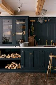 That makes black kitchen cabinets look right at home in this sort of spaces. Pin By Lili Cement Tiles On Navy Kitchen Farmhouse Kitchen Cabinets Kitchen Trends Navy Kitchen