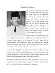 Contoh Biografi Soekarno Dalam Bahasa Inggris Barisan Contoh