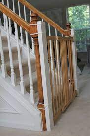 Beauty In The Ordinary Installing A Baby Gate Without Drilling Into The Banister Tutorial What A Great Idea I Baby Gate For Stairs Baby Gates Diy Baby Gate