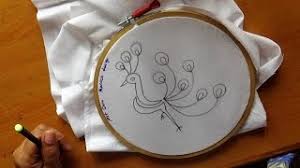 Simple peacock pencil drawing images. Simple Art Sketch Designs Embroidery Peacock Designs Youtube