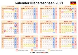 A selection of outfits for women, men, children and even animals. Kalender 2021 Niedersachsen Ferien Feiertage Pdf Vorlagen