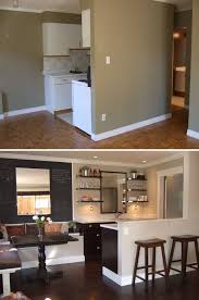 Opening Up A Tiny Kitchen Remove Half A Wall And The Upper Cabinets And Use A Mirror As The Backsplash Also Pu Tiny Kitchen Home Remodeling Kitchen Remodel