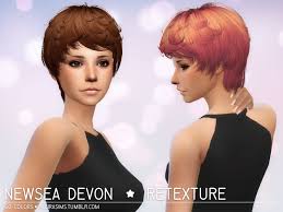 Newsea Devon Hair Retexture By Aveirasims Short Hair Styles Sims Hair Womens Hairstyles