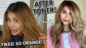 This shade will add ashy tones, resulting in a hair shade that is darker than t18. How To Tone Orange Hair At Home Using Demi Permanent Dye Fanola No Orange Shampoo Diy Toner Youtube