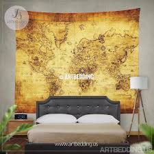 Looking at an old world map tapestry is actually a journey through time. Ancient World Map Wall Tapestry Vintage World Map Wall Hanging Artbedding