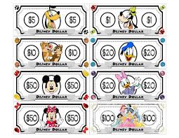Would Be Cute As An Allowance Type Thing To Buy Souvenirs At Disneyland Disney Play Disney Money Disney Themed Classroom