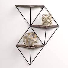 Three Step Wood And Metal Geometric Triangle Wall Shelf Walmart Com In 2021 Wood Wall Shelf Wall Shelves Metal Wall Shelves