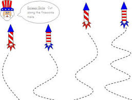 4th of july worksheets for kids. Printable Fourth Of July Scissor Skills Practice Worksheets