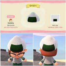 Was Inspired By All The Tasty Food Hats So I Made An Onigiri Hat Animalcrossin Animal Crossing Game New Animal Crossing Animal Crossing Qr Codes Clothes