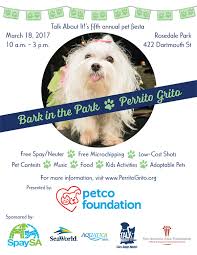 All your pet's necessary shots are available at these clinics as well as flea/tick medications, heart worm. Bark In The Park Perrito Grito Animal Defense League Of Texas San Antonio Animal Defense League Of Texas San Antonio