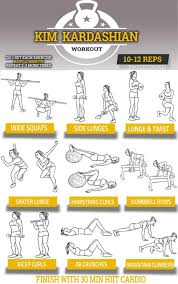 Kim Kardashian Workout Chart Kardashian Workout Pop
