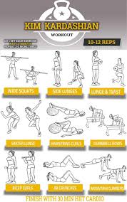 Kim Kardashian Workout Chart Kardashian Workout Pop