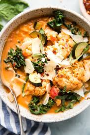Creamy Tomato Soup With Chicken And Vegetables The Modern Proper Recipe Creamy Tomato Soup Chicken And Vegetables Vegetable Recipes