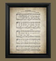In The Garden Hymn Print Sheet Music Art Hymn Art Hymnal Etsy Hymn Print Print Sheet Music Sheet Music Art
