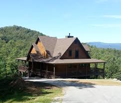 Log cabin house with wrap around porch. Open Floor Plan With Wrap Around Porch Banner Elk Ii