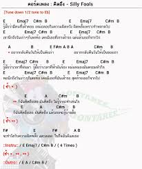 คอร ดเพลง ค ดถ ง silly fools ค ดถ ง คอร ดก ต าร คอร ด ง ายๆ คอร ดก ต าร เพลง คอร ดก ตาร