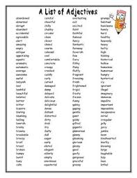 A List Of Adjectives List Of Adjectives Adjective Words Adjectives