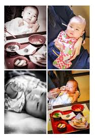 お食い初め 女の子赤ちゃん 歯固めの石も お食い初め 赤ちゃん 子供写真