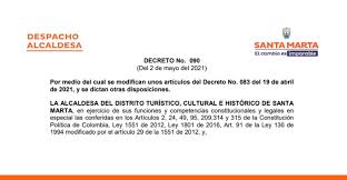 Anuncian ley seca en 3 alcaldías. Alcaldia Prorroga Por 10 Dias El Toque De Queda El Pico Y Cedula Y La Ley Seca Alcaldia Distrital De Santa Marta