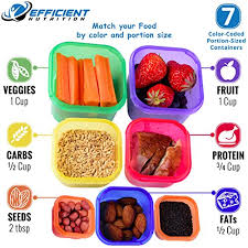 Efficient Nutrition Portion Control Bpa Free Containers Kit 7 Piece With Complete Guide