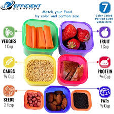 efficient nutrition portion control bpa free containers kit 7 piece with complete guide