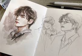 Pin By Nana Your Idols On Bts Bts Drawings Kpop Drawings Bts Fanart