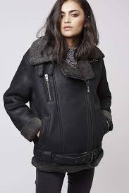 Premium Shearling Biker Jacket Black Faux Leather Jacket Jackets Topshop Jacket