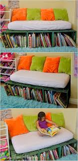 15 Ingenious Ways To Re Purpose Milk Crates Reading Nook Kids Kids Bedroom Bookshelf Bench