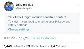 The priority tells us how sensitive a label is. Sai Priya On Twitter Twitter Help Needs To Tell Us What Sensitive Content This Tweet Has
