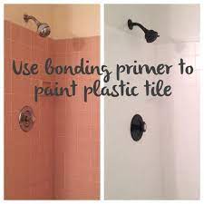 How To Tile A Shower Inexpensively Plastic Tile Diy Bathroom Painting Bathroom
